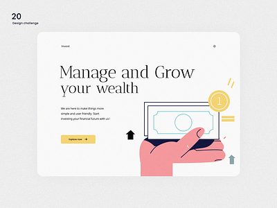 Design challenge 20 ✨: website design for investment branding design illustration ui uidesign uiux ux website