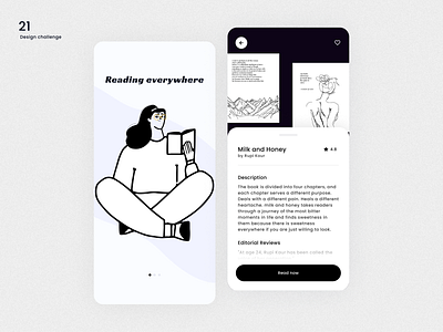 Design challenge 21 ✨: UI app design for E-book