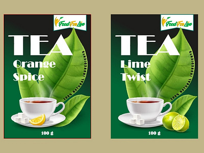 2 концепт-идеи дизайна наклейки на упаковку чая