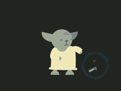 Yoda lightsaber fun animation character design gif motion