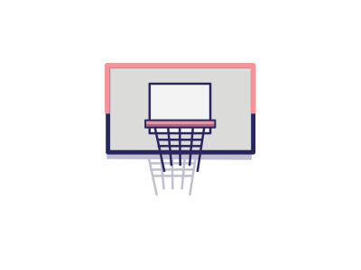 Mr pizza slam dunk animation ball character design flat motion vector