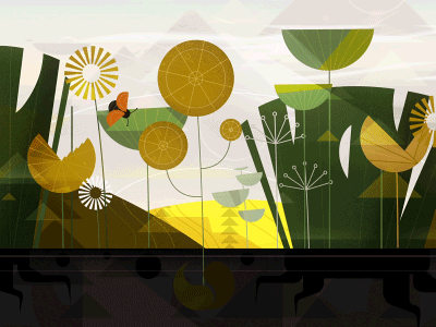 Meadow of plants 2d after affects animation bug design effects explainer gif illustration motion nature plant