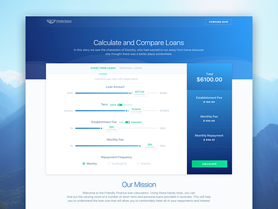 Loan Calculator Web Service business calculator design finance interface loan minimal money ui ux web web design