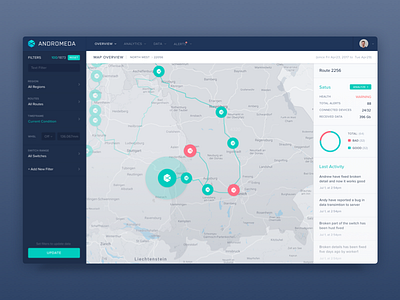 Industrial Analytics Sensor Map Overview Dashboard