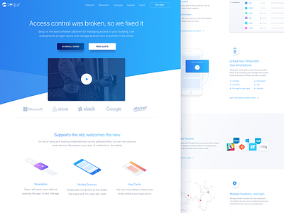 Access management software landing page