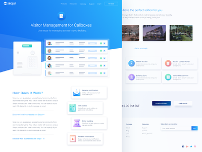 Visitor Management Feature Page access business interface management modern product security startup ui ux web web design