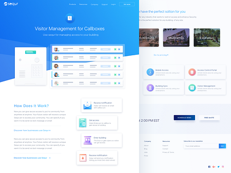 Visitor Management Feature Page by Oleg Melnykov for Sequr on Dribbble