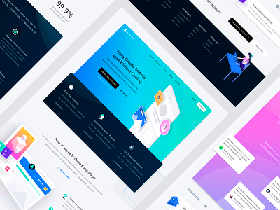 Android App Development Platform Landing Page WIP android app branding business canabis crypto currency design developement illustration iot landing marketing product startup ui ux vector web web design website