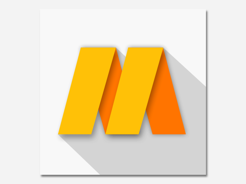 Matesign card design flat illustration material orange shadow