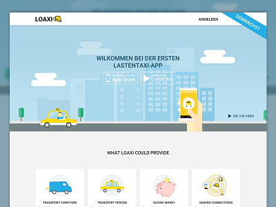 Loaxi cars city design driver flat illustration taxi transport website