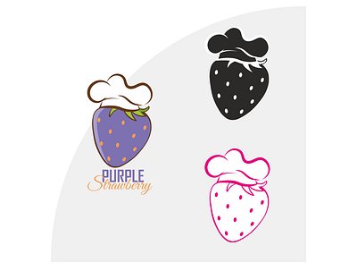 Purple Strawberry Food Page food logo logo design