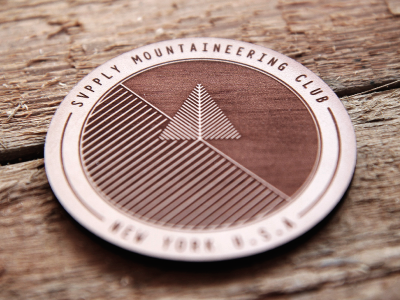 Svpply Mountaineering Club badge engraving leather mountaineering photograph svpply