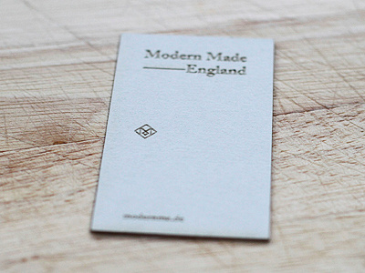 Modern Made business card card colorplan detail england engraving logo made modern