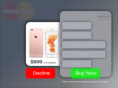 Daily UI: 002 "Credit Card Checkout" 002 checkout daily ui iphone mastercard sign up