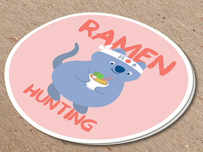 Ramen Hunting! illustrator quokka ramen stickers vector