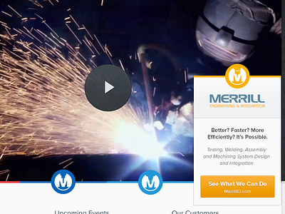 Merrill TG Home brands homepage layer logos website welder