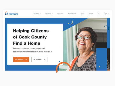 Housing Authority Home hero homepage web design