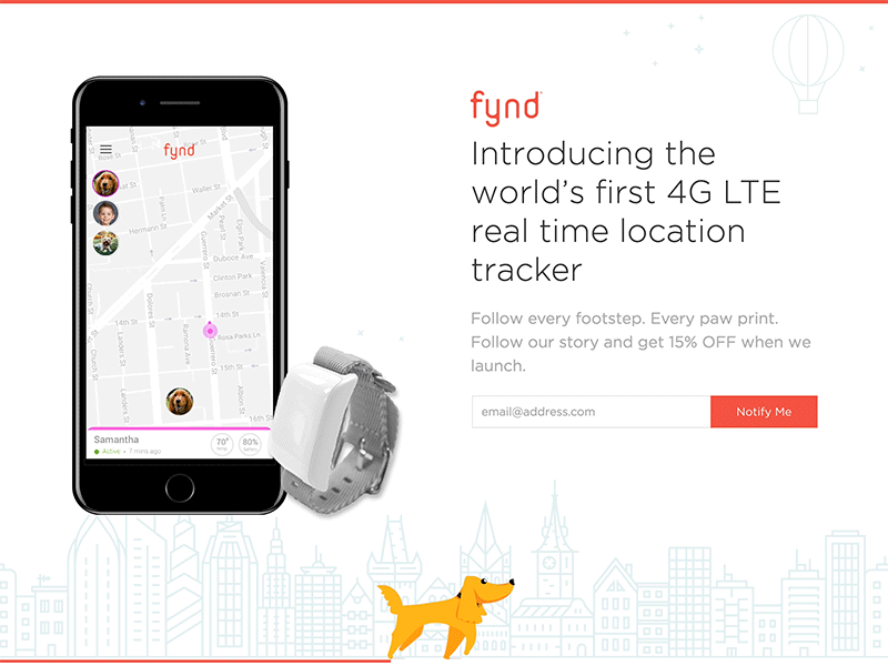 Fynd Coming Soon Page animation app coming soon dog landing page product