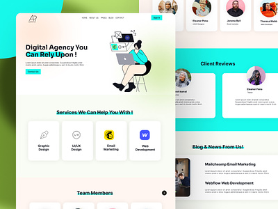 Digital agency landing page design