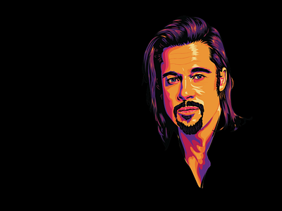 Brad Pitt Illustration art design digitalart illustraion illustrator vector vectorart