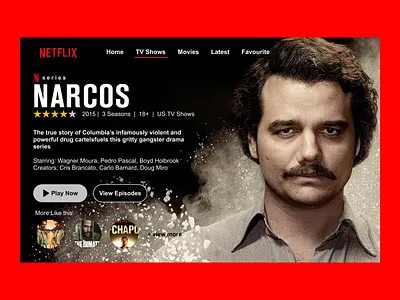 Narcos Landing page Design design figma figmadesign narcos netflix ui uiux webdesign