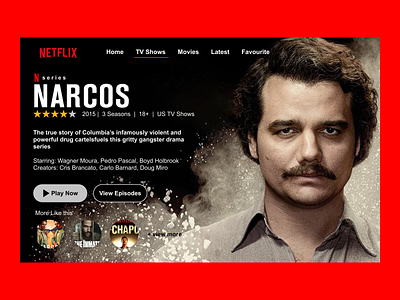 Narcos Landing page Design design figma figmadesign narcos netflix ui uiux webdesign