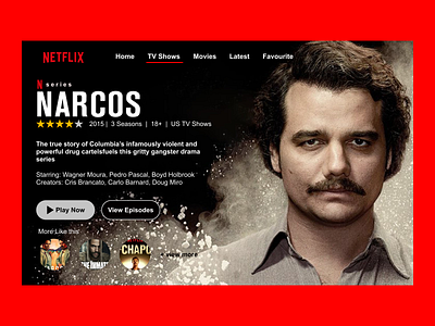 Narcos Landing page Design