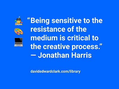 Jonathan Harris Quote blue clean emoji minimal quote typography