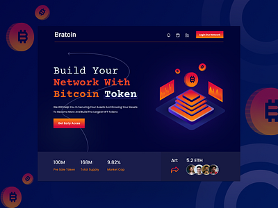 Bitcoin token  hero page - Landing Page Design
