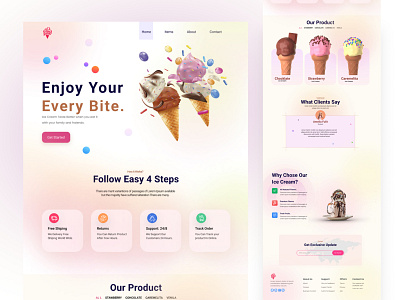 Ice Cream Landing Page cold food cpdesign cream creativepeoples food food and drink head shot ice ice cream landing page ice cream shop ice cream website iceberg icecream landing page snow trending ui uiux web web design