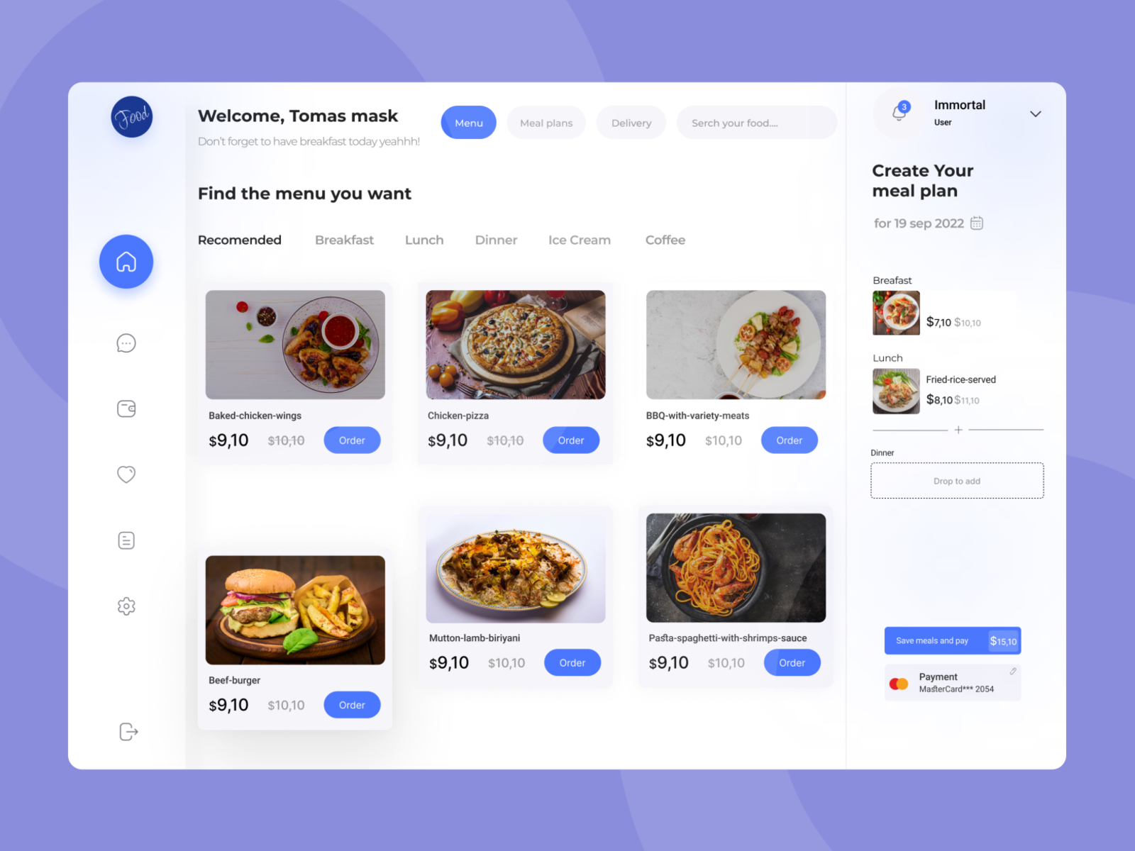 Ui Food Dashboard by Md Arman Sheikh on Dribbble