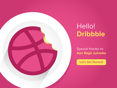 Hello Dribbble icon illustration logo