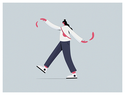 Swinging arms design digital digitalmedia graphic design illustration illustrator lady walk cycle walking woman