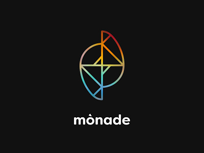 Mònade colorful egg geometric logo rainbow tangram