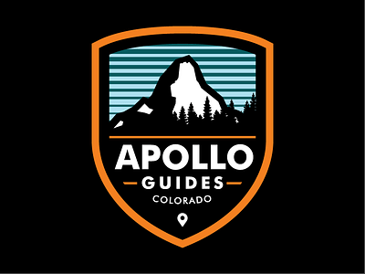 Apollo Guides badge explore logo mountain shield trek