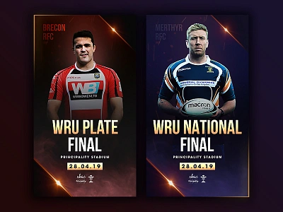 WRU Final Posters event artwork poster rugby social media sport sport branding