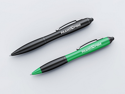 Corporate pens Radiorom branding illustration pen typography vector