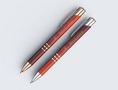 Corporate pens Arutyunov and Partners branding design illustration pen typography