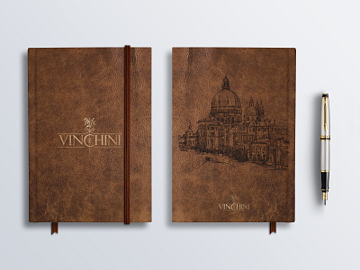 Notebook Vinchini branding illustration notebook typography