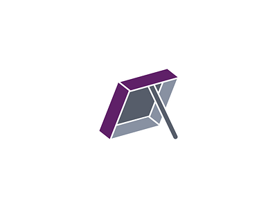 Communications brand catch communication emblem gray logo mark purple square symbol trap