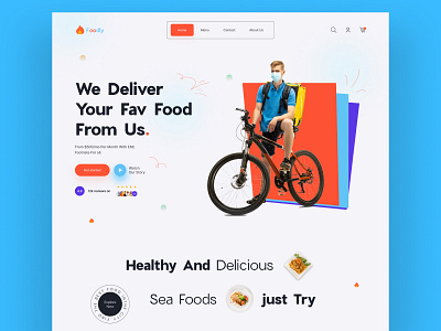 Food Delivery Hero Section app design delivery delivery app delivery service eating fast food food and drink food delivery app food delivery landing page food delivery service food design food order landing page mobile food app recipe app uiux web design