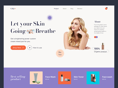 Skin Care Beauty Product body care clinic cosmetic cosmetics herosection homepage landing page makeup massage product beauty productivity salon skin care skincare spa treatment ui uiux web design website