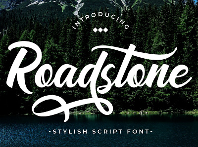 ROAD STONE apparel design bold brush calligraphy casual clothes clothing club display font handmade logo modern opentype poster print font script shirt typeface