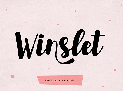 WINSLET beautiful bold branding bridal calligraphy fancy feminime font fun girly handwriting handwritten modern romantic script strong stylish swash unique