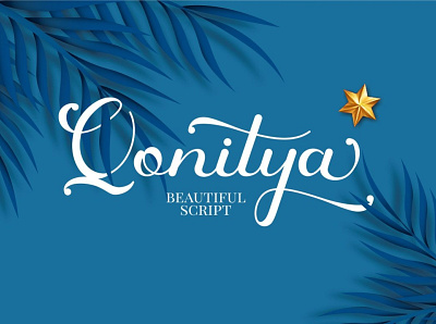 Qonitya beautiful bouncy branding bridal calligraphy casual cursive cute display flourish fun funcy handwriting messy modern party script swash typeface wedding