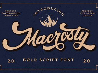 MACROSTY - Vintage Script Font apparel badge bold calligraphy classic display font hipster label lettering logo novel old retro rustic script tshirt typeface vintage wordmark