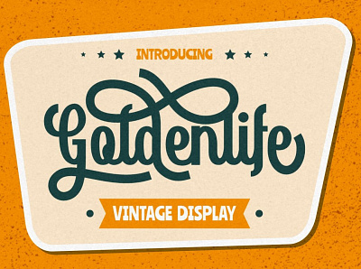 Goldenlife - vintage display typeface badge branding decorative display emblem font headline hipster label logo old old school poster retro serif swash tattoo fonts typeface vintage western