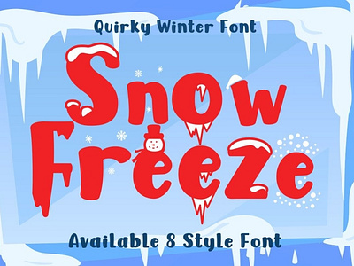 Snow Freeze a quirky playful font with 7 different style