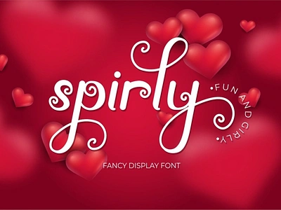 Spirly - Fancy Display Font casual font creative font cursive font cute font display font fancy font flourish font fun font girly font handwriting font invitation font lettering font modern font radial font spiral font swirl font twist font typeface font unique font wedding font