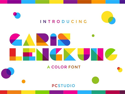 Garis Lengkung - Colorful Font
